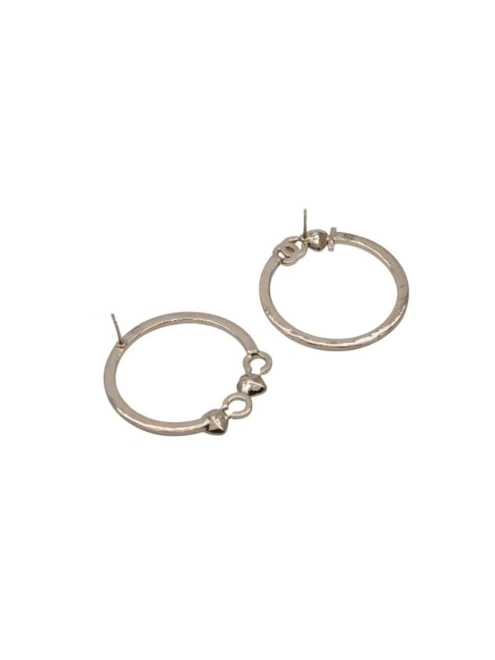Chanel I Love Coco Heart Stone Earrings Metal Rhinestone Gold